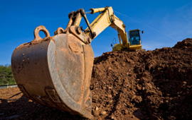 Back hoe at work